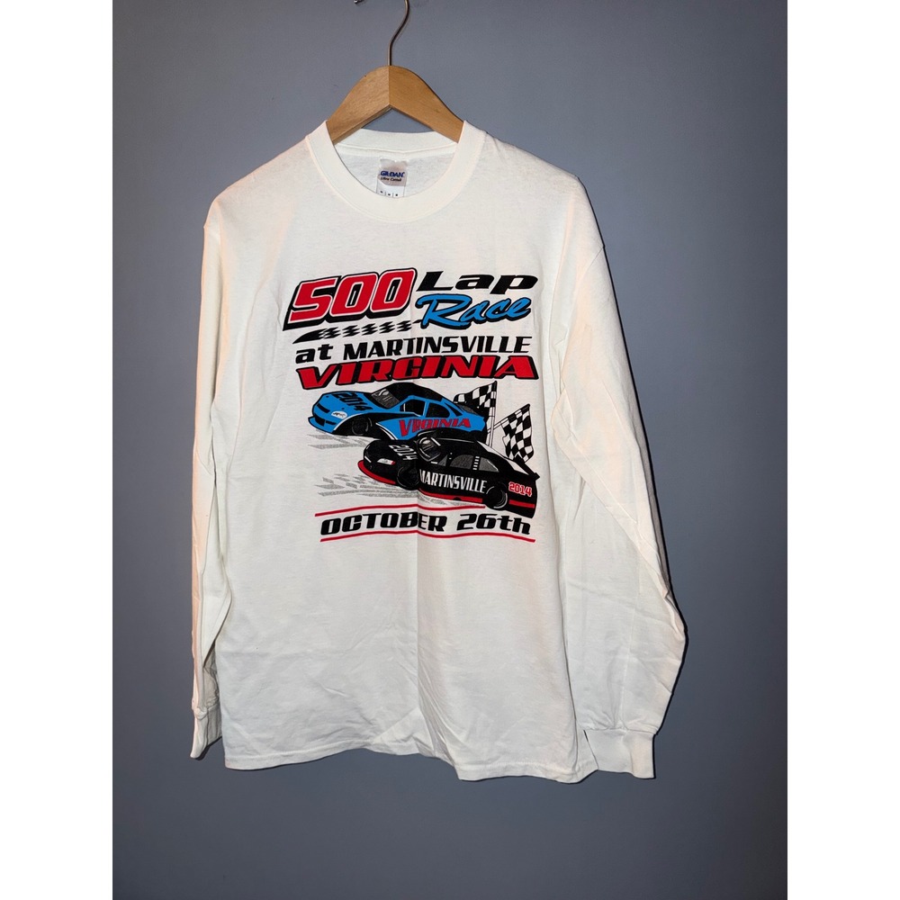 Gildan Martinsville‎ Virginia 500 Lap Race 2014 Long Sleeve Graphic Tee White M